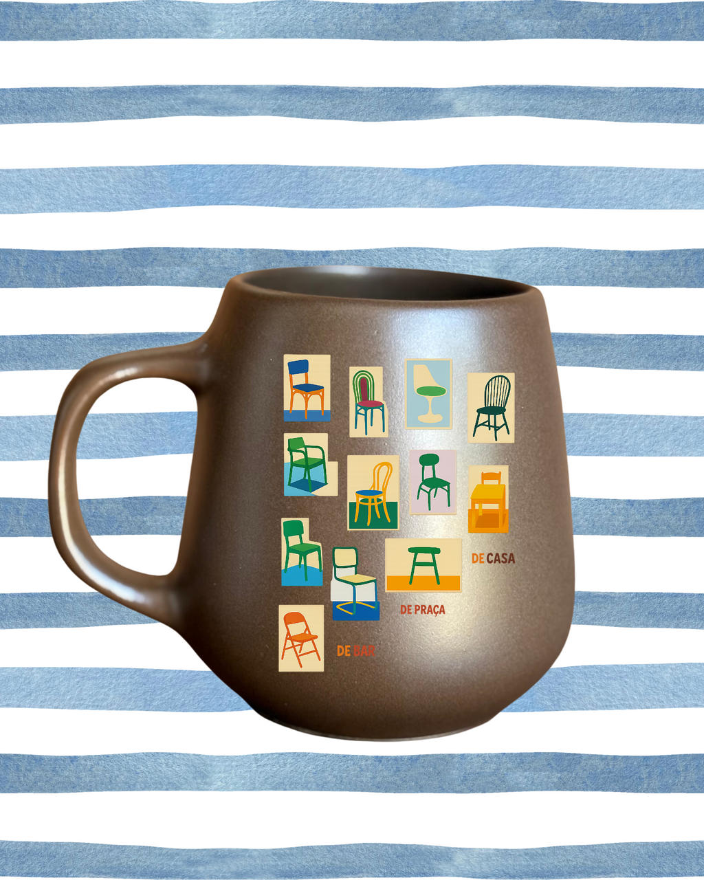 Caneca de porcelana fosca - Cadeirinhas