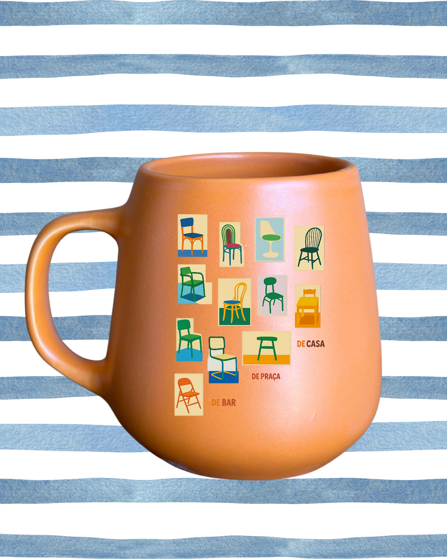 Caneca de porcelana fosca - Cadeirinhas