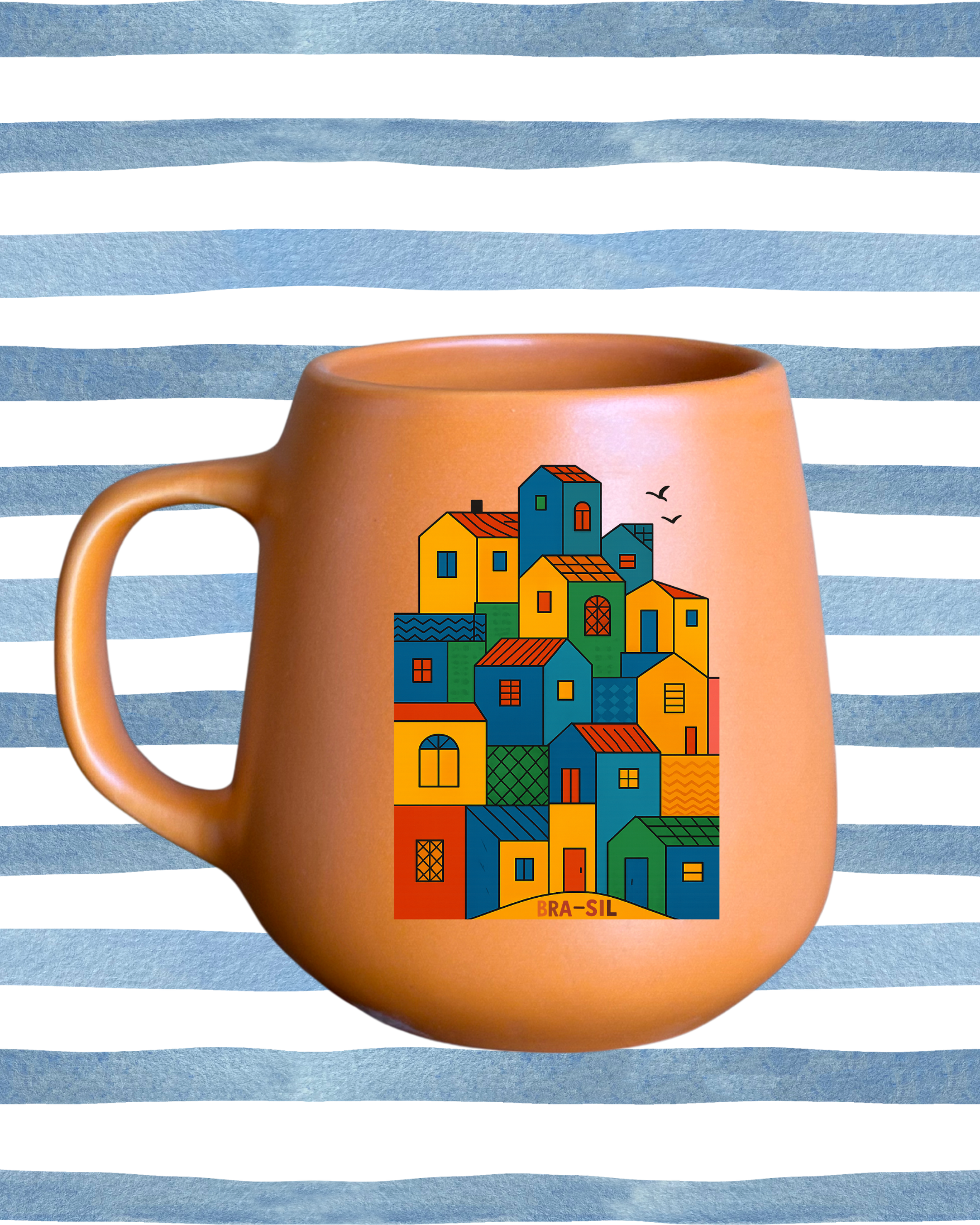 Caneca de porcelana fosca - Casinhas do Brasil
