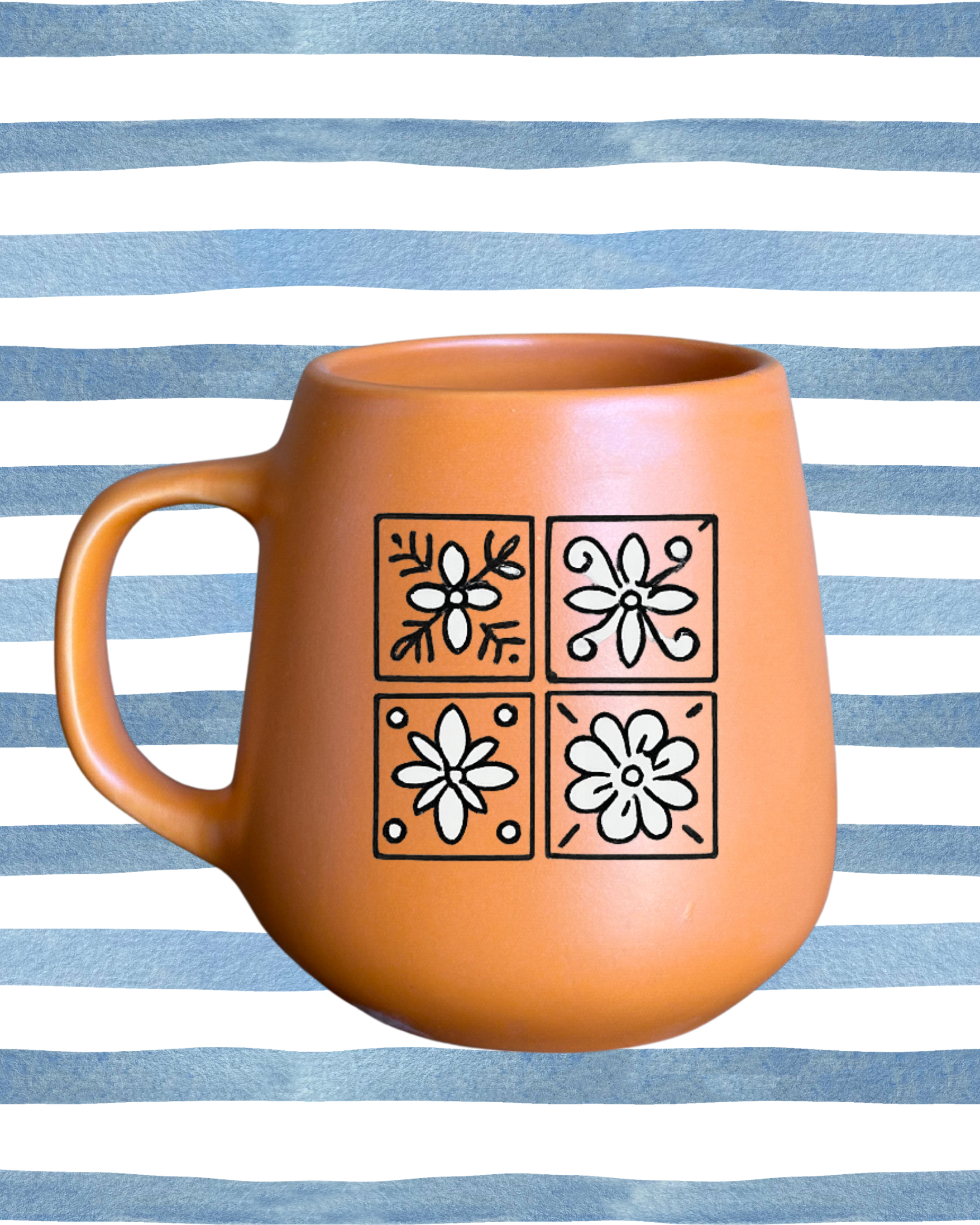 Caneca de porcelana fosca - Azulejos
