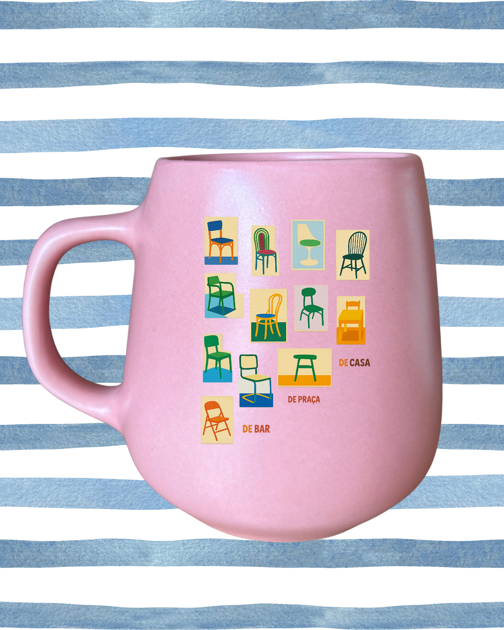 Caneca de porcelana fosca - Cadeirinhas
