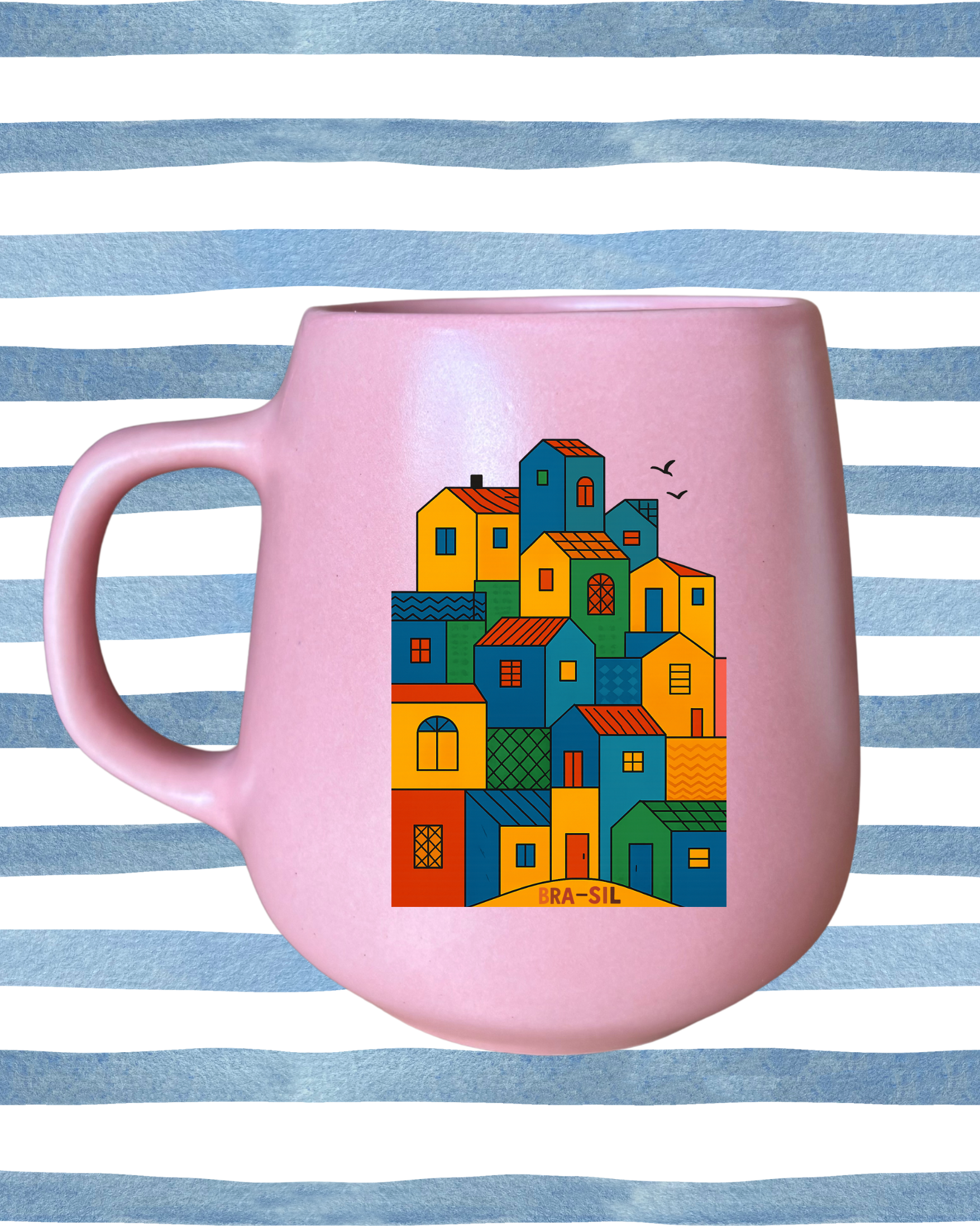 Caneca de porcelana fosca - Casinhas do Brasil