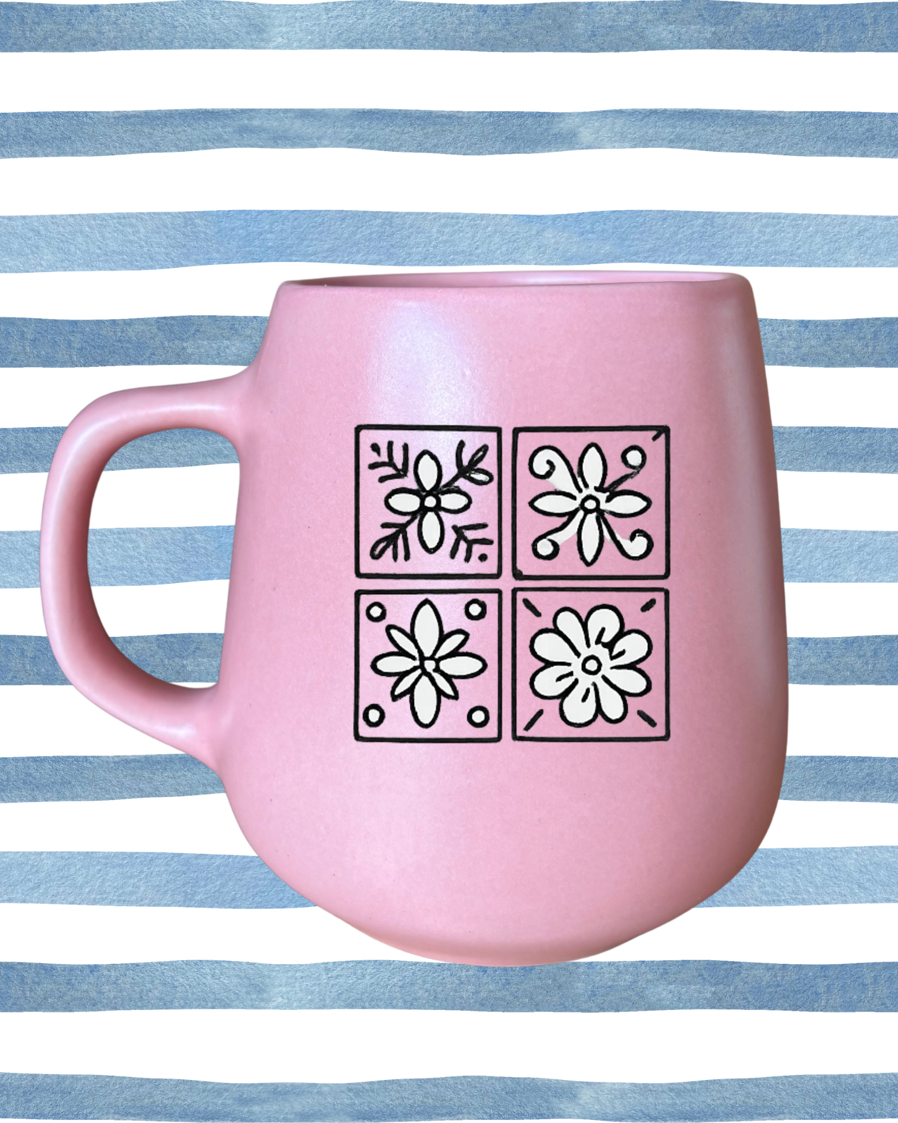 Caneca de porcelana fosca - Azulejos
