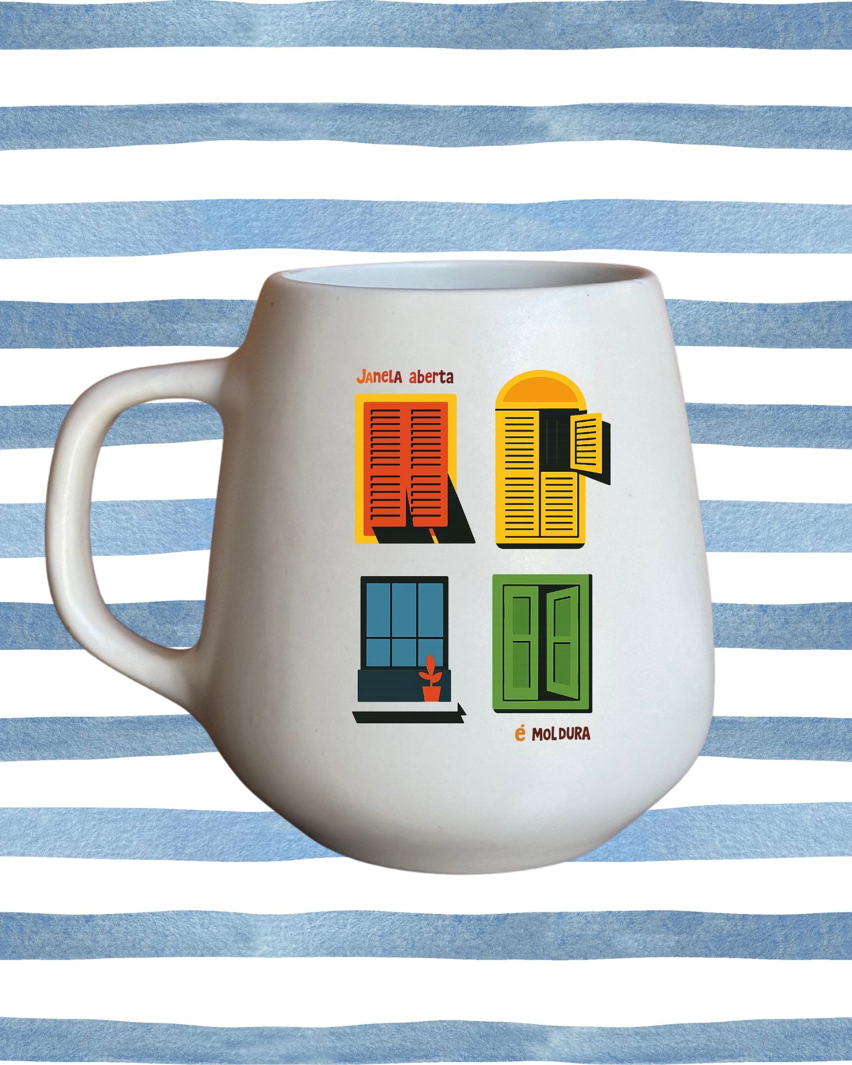 Caneca de porcelana fosca - Janela Aberta É Moldura