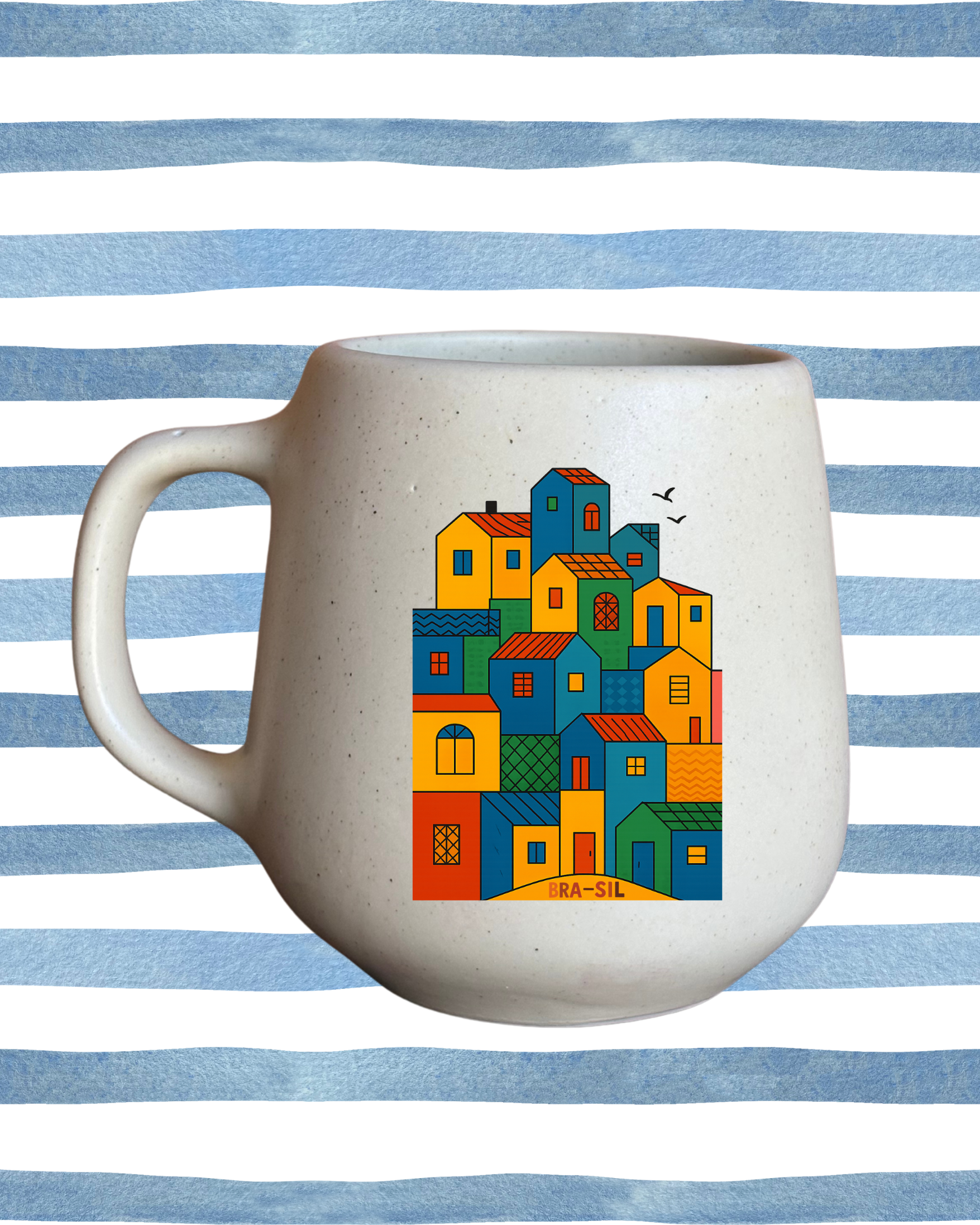 Caneca de porcelana fosca - Casinhas do Brasil