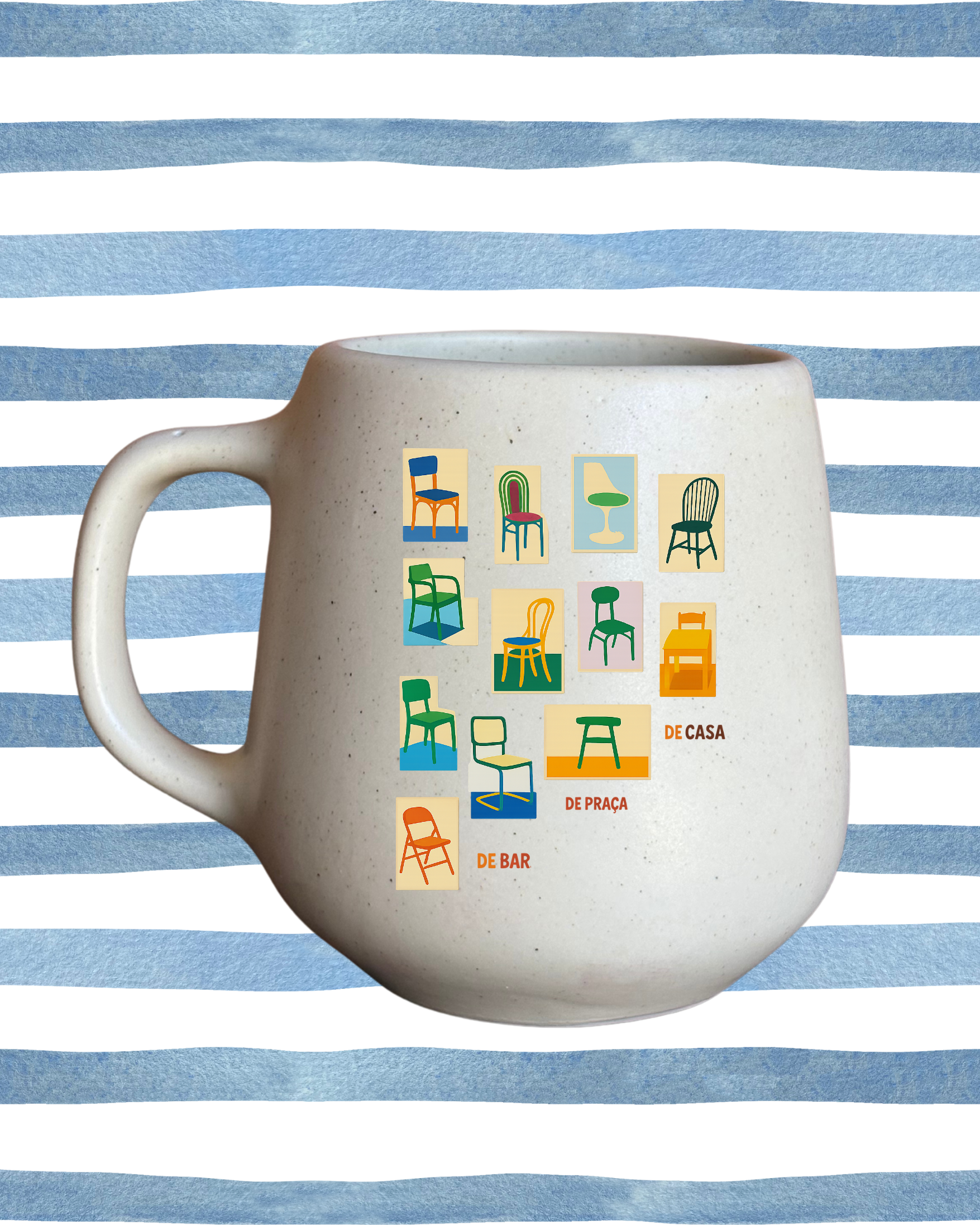Caneca de porcelana fosca - Cadeirinhas