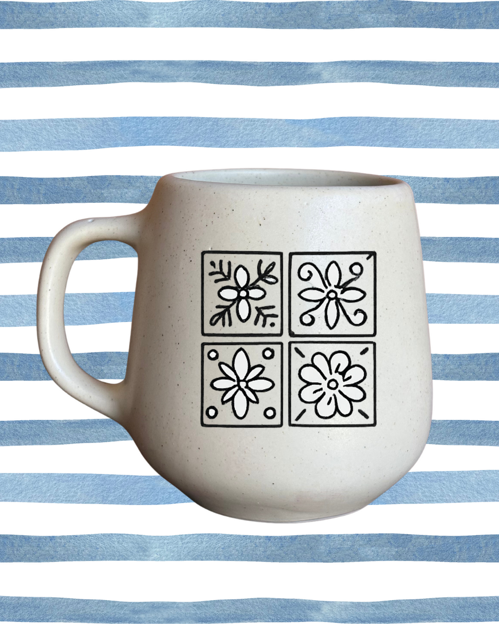 Caneca de porcelana fosca - Azulejos