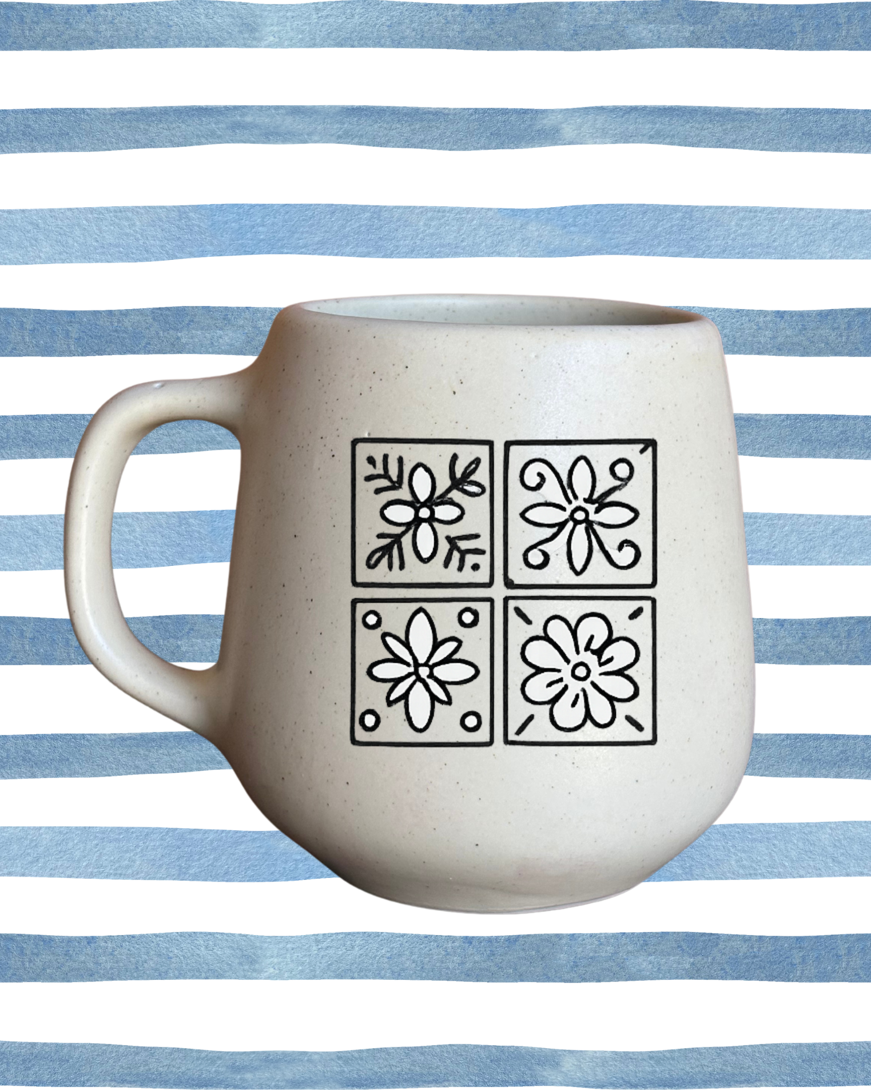 Caneca de porcelana fosca - Azulejos