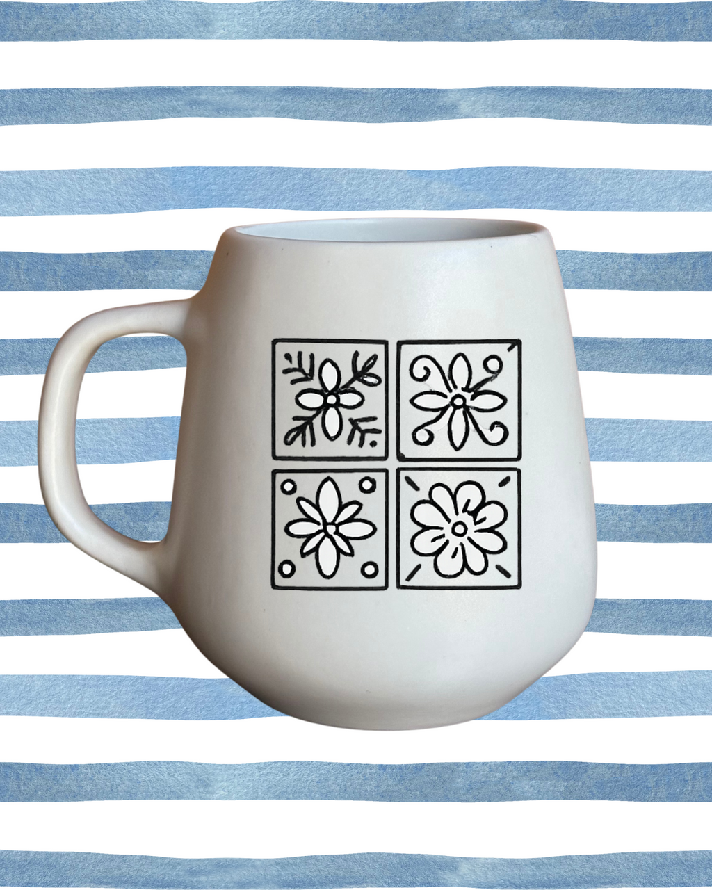 Caneca de porcelana fosca - Azulejos