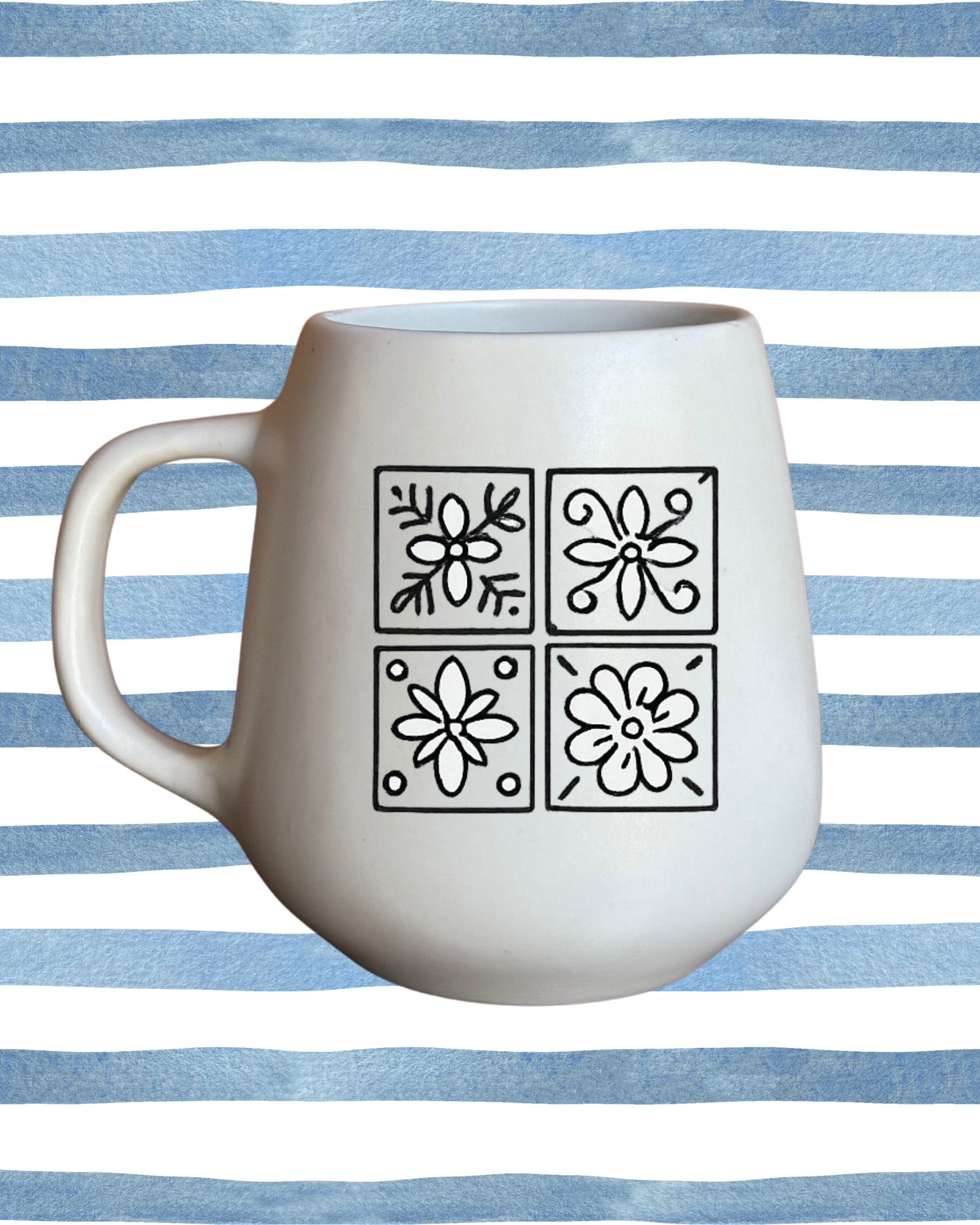 Caneca de porcelana fosca - Azulejos