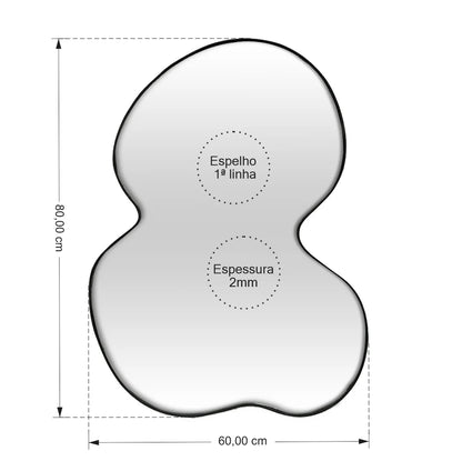 Espelho decorativo orgânico com borda 60x80