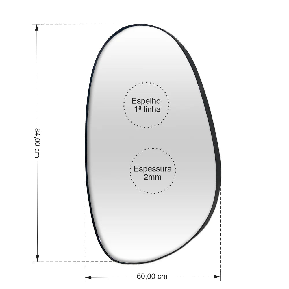 Espelho decorativo orgânico com borda 60x80
