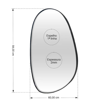 Espelho decorativo orgânico com borda 60x80