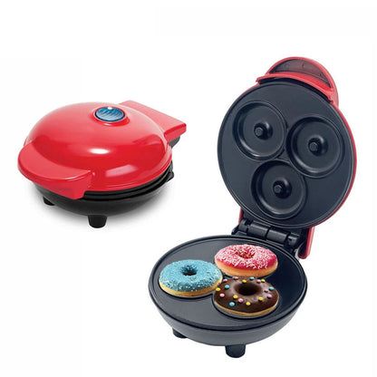 Mini Máquina de Donuts Elétrica 3 Furos - Cozimento Rápido 110V