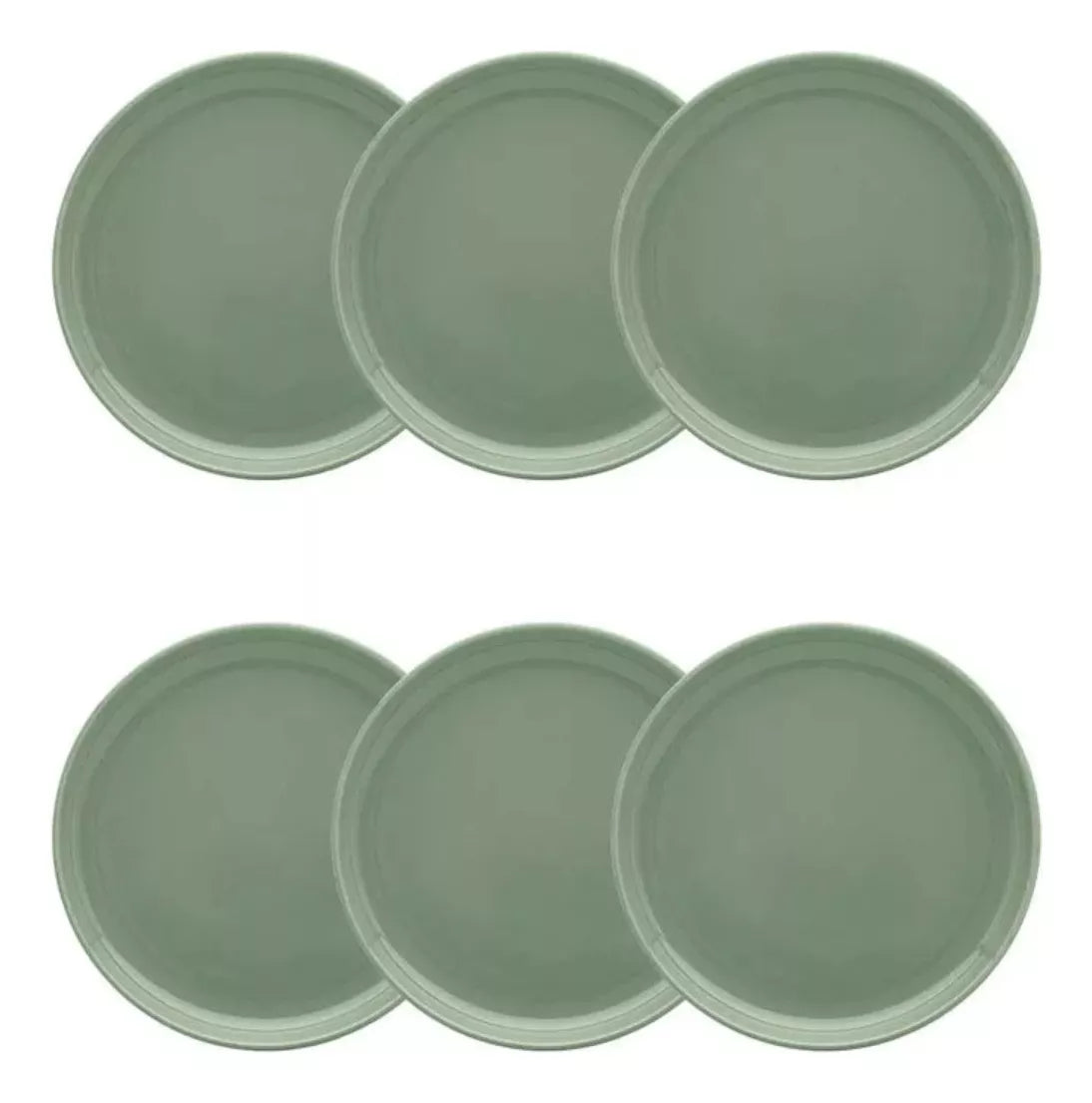 Conjunto de 6 Pratos de Sobremesa 20cm Flat Matcha Oxford