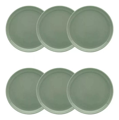 Conjunto de 6 Pratos de Sobremesa 20cm Flat Matcha Oxford