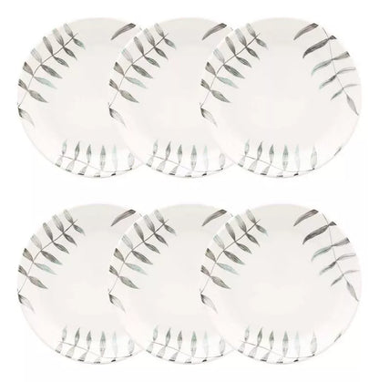 Conjunto com 6 Pratos Fundos 20,5 Cm - Oxford Flat Samambaia