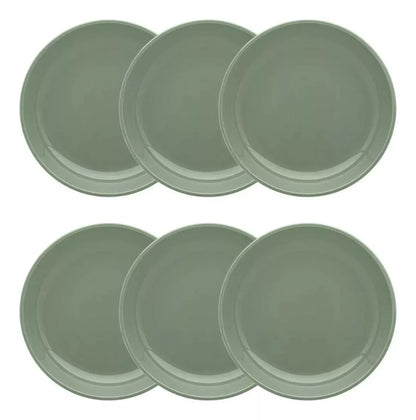 Conjunto de 6 Pratos Fundos em Cerâmica Flat Matcha - 20,5cm Oxford