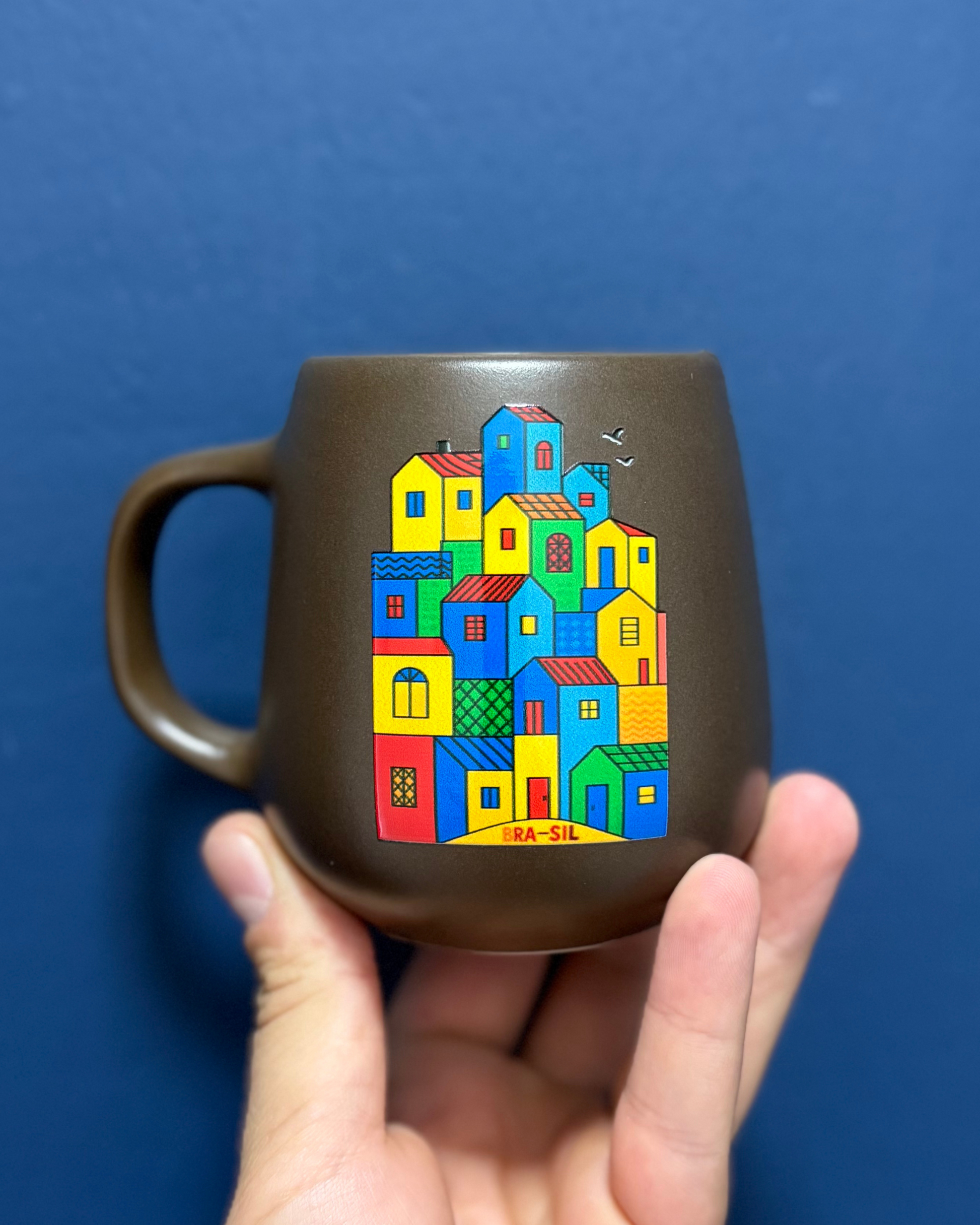 Caneca de porcelana fosca - Casinhas do Brasil