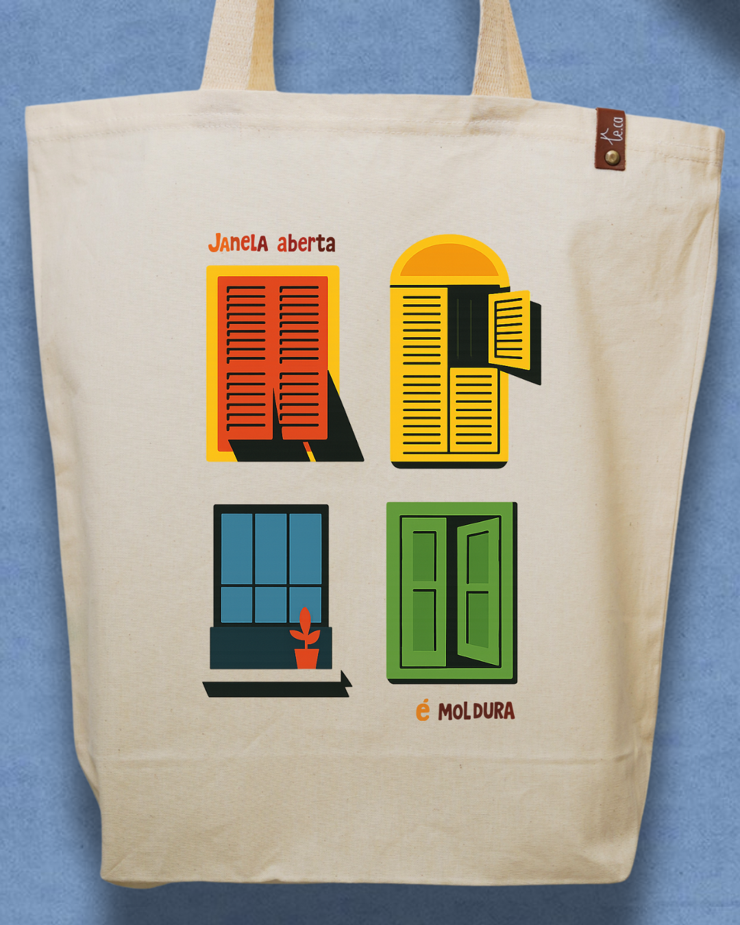 Bolsa teca Ecobag - Janela Aberta É Moldura
