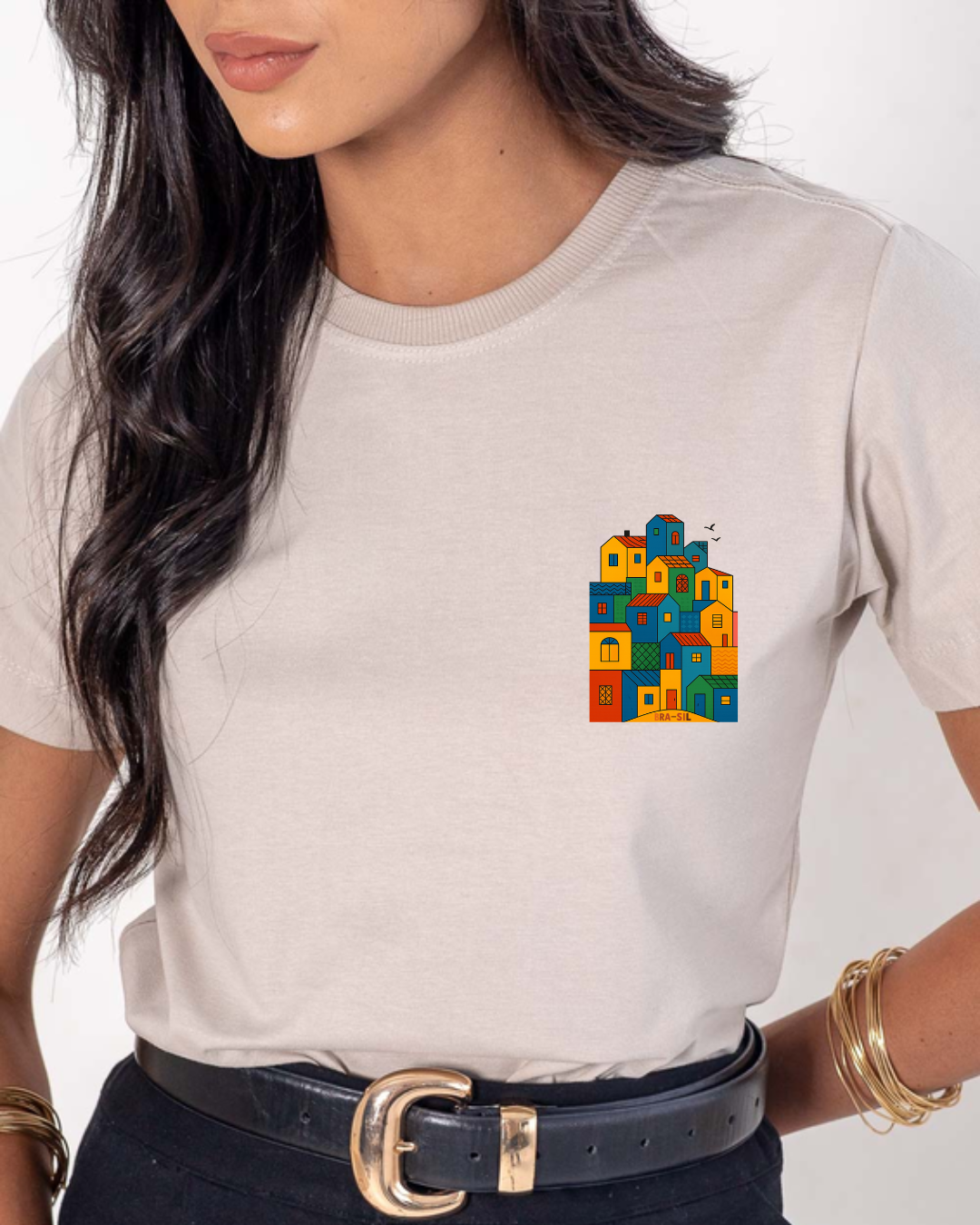 Camiseta Feminina - Casinhas do Brasil