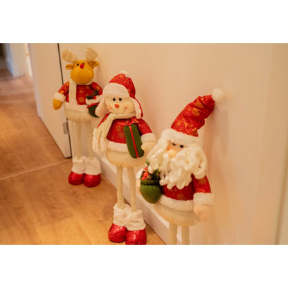 Boneco decorativo de Natal Papai Noel em Poliéster Xadrez - Ajustável até 78cm