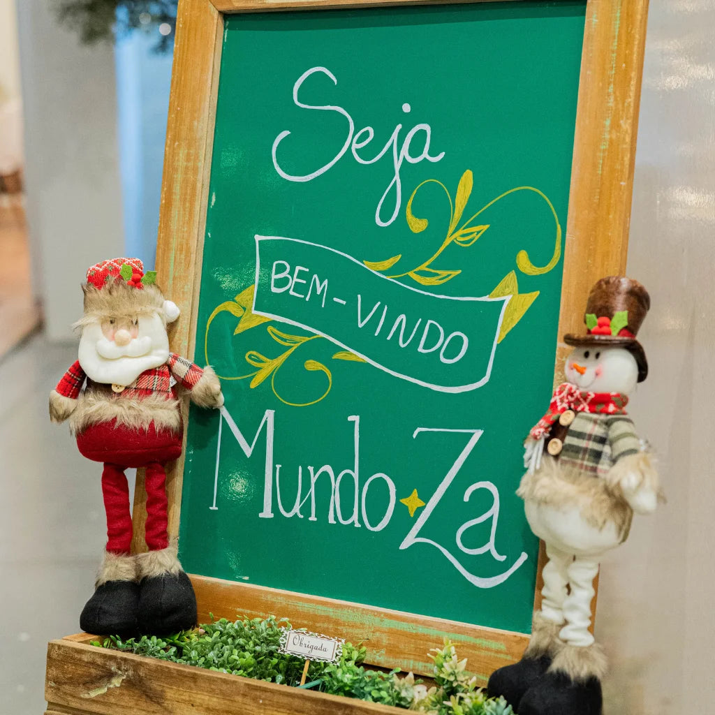 Papai Noel de Natal decorativo em Poliéster - Altura ajustável até 42cm