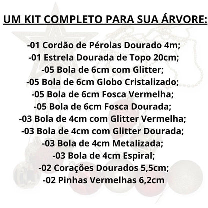 Kit 40 enfeites para Árvore de Natal