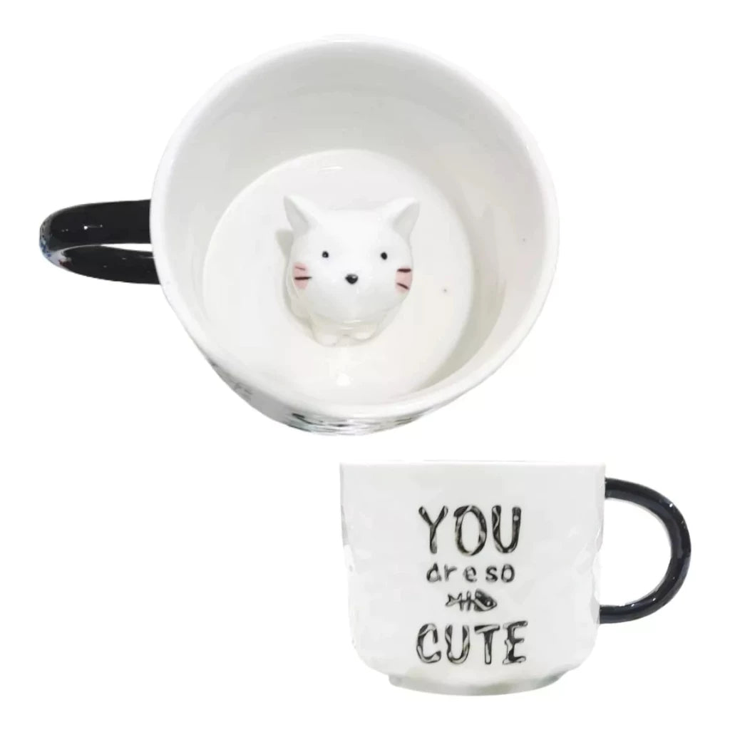 Caneca com Gatinho dentro frases 3D