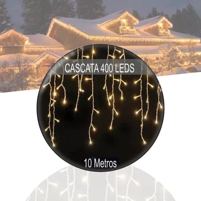 Cascata com 400 Led's e 10m - Decoração de Natal