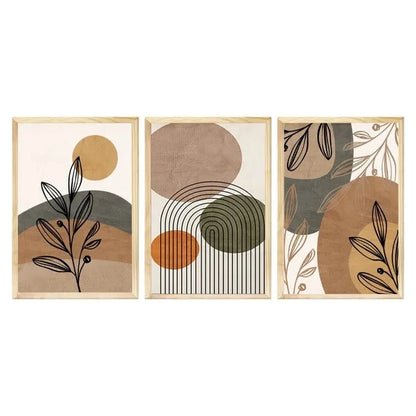 Kit 3 Quadros Decorativos Plantas Formas 40x60