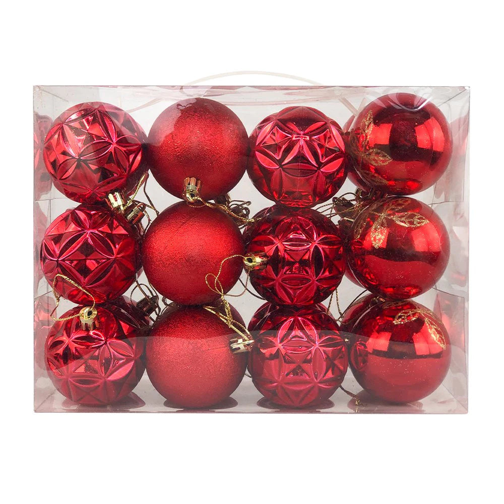 Kit 24 un. Bolas de Natal 6cm Gold Luxo Decoradas